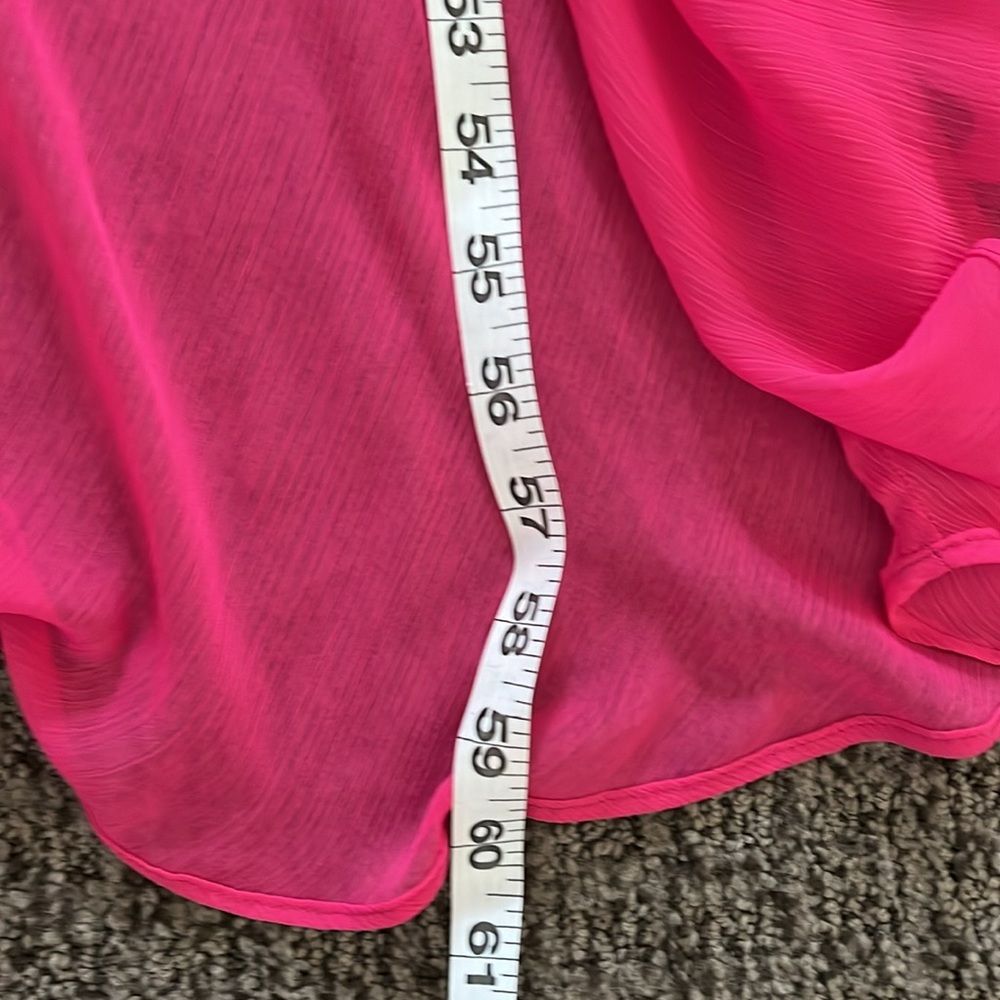 NWT Calvin Klein Cocktail Dress Size 10 Hibiscus High Low Chiffon - Picture 11 of 15